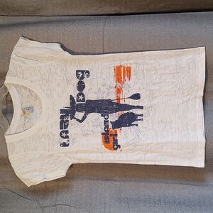 Lazy Dog Island Girl Semi Sheer Graphic Tee Sz Small